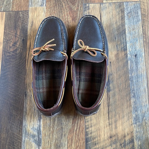 L.L.Bean Mens Handsewn Slippers,Flannel-lined - Picture 4 of 4
